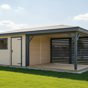 Domek narzędziowy z wiatą 3x6 m "COMBO"